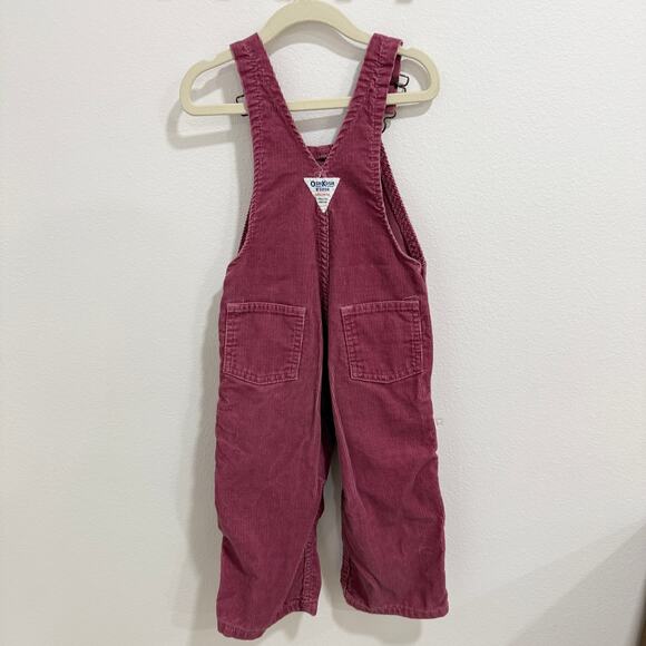 Osh Kosh Vintage Corduroy Pink Overalls 4T - Picture 4 of 6